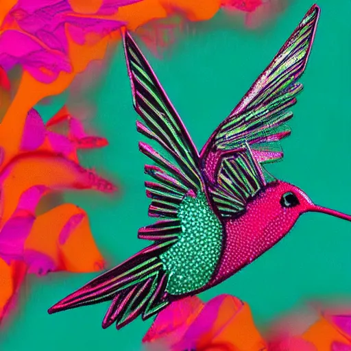 Prompt: cyber hummingbird