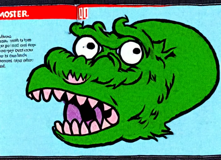 Image similar to a monster illustration from a nes manual