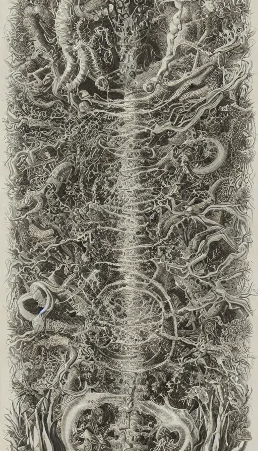 Prompt: the end of the world, by ernst haeckel