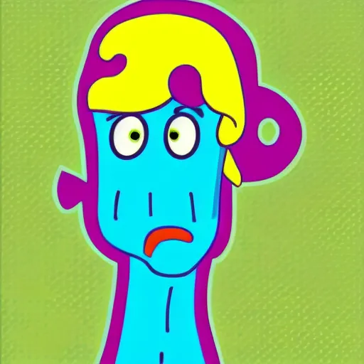 Image similar to handsome squidward as male, colorful pop art style