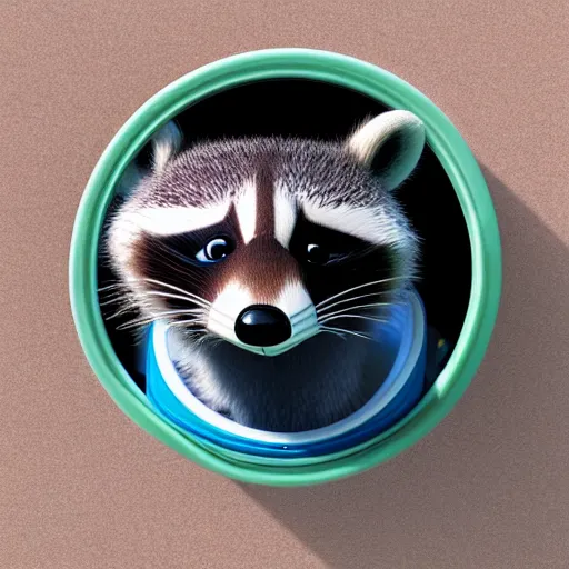 Image similar to 2 8 mm macro photo of furry cute baby raccoon astronaut by disney, pixar, octane, hyper detailed,