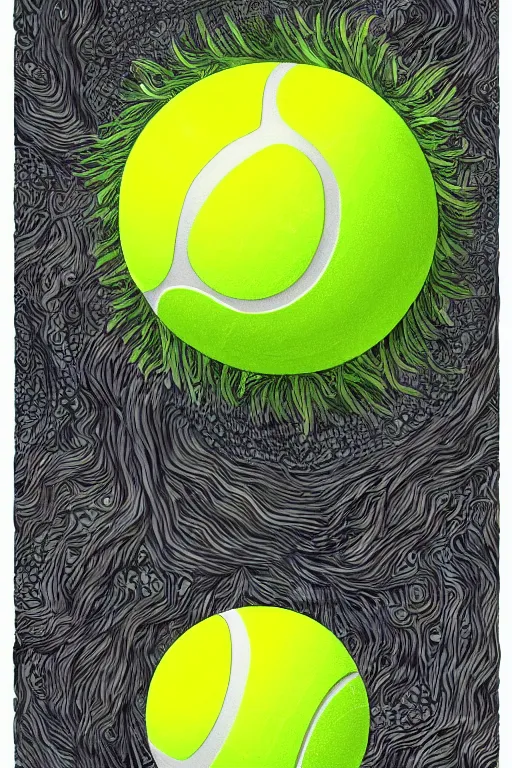 Prompt: a tennis ball monster, digital art, fantasy, magic, trending on artstation, ultra detailed, professional illustration by XCOPY