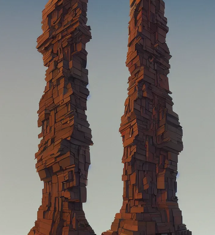 Image similar to infinite fractal totem, trending on artstation art by james gilleard and edward hopper, highly detailed, cg society contest winner