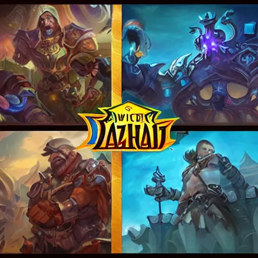 Image similar to A concept art showing several cards of a new game designed by blizzard . This is a card game concept art , card , tabletop, design, card , Pinterest