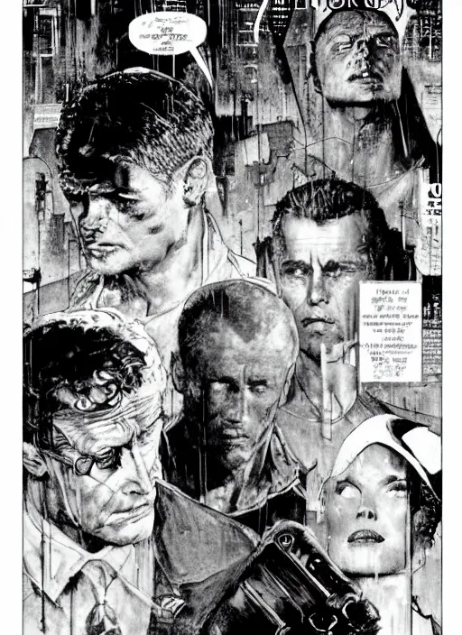 Prompt: the roy batty scene in blade runner, by norman rockwell and jason fabok and tom lovell and frank schoonover and dean cornwell and jack kirby