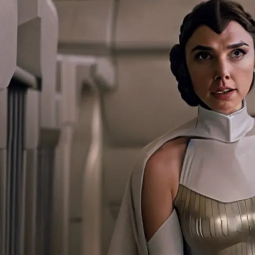 Image similar to photo of gal gadot as princess leia