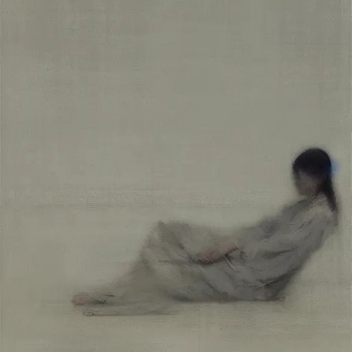 Image similar to by agnes martin, by ruan jia evocative, dismal. a beautiful illustration. human technology that had become haunted, possessed by quick, gleaming cleverness.