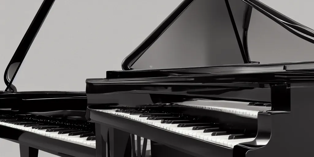 Image similar to black grand piano, reflective, rtx, high quality, 8 k.