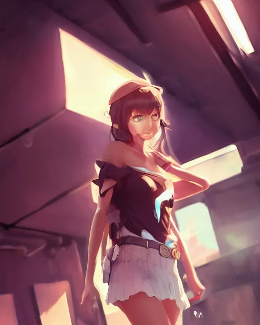 Image similar to a girl cosplaying at comicon, adorable outfit, full shot, atmospheric lighting, perfectly shaded body, detailed face, by makoto shinkai, stanley artgerm lau, wlop, rossdraws