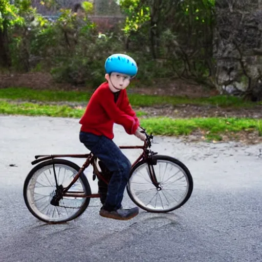 Prompt: boy on a bike