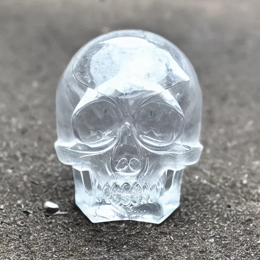 Prompt: clear quartz skull