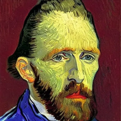 Prompt: An oil painting portrait of Royal Tenenbaum by Vincent Van Gogh (1884)