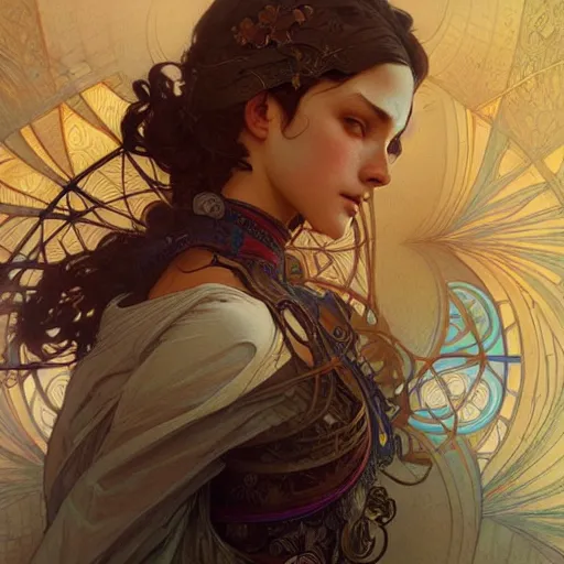 Image similar to Mathematic equations, fantasy, intricate, elegant, highly detailed, digital painting, artstation, concept art, matte, sharp focus, illustration, art by Artgerm and Greg Rutkowski and Alphonse Mucha