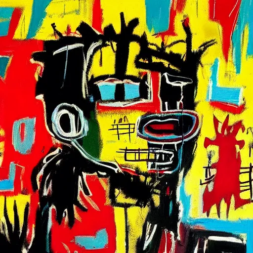Prompt: wallpaper by basquiat