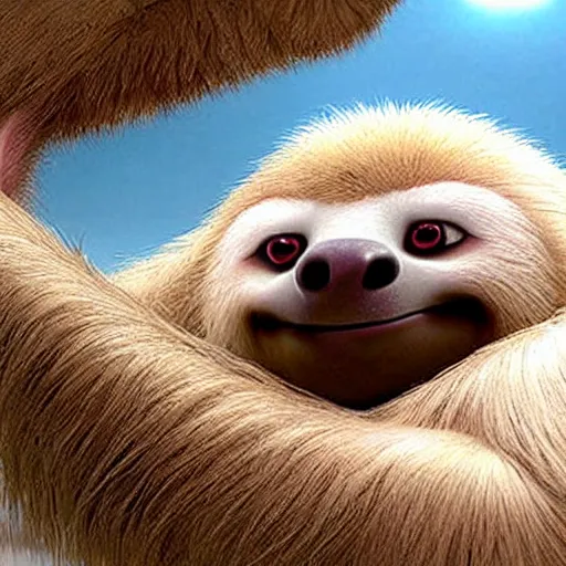 Prompt: sid the light - colored sloth with protruding eyes from ice age ( 2 0 0 2 )