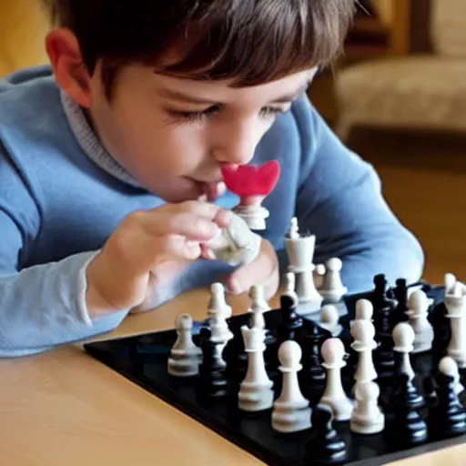 Image similar to Master of evil playing versus a tiny rabit in a game of chess