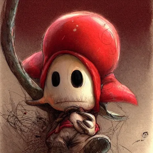 Prompt: ( ( ( ( ( shy guy ) ) ) ) ) by jean - baptiste monge!!!!!!!!!!!!!!!!!!!!!!!!!!! red