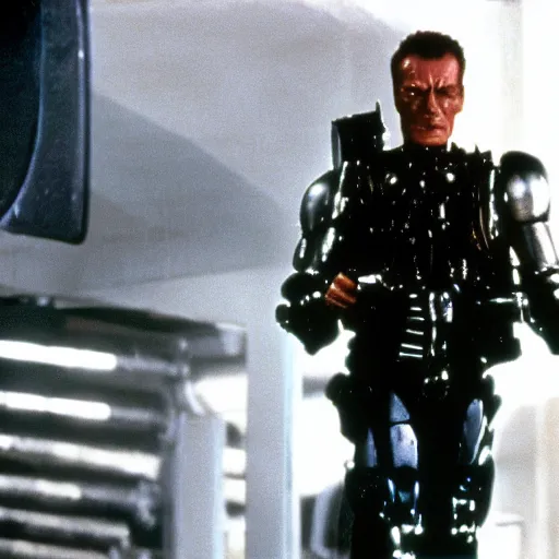 Image similar to film still of bryan cranston as the t - 8 0 0 in terminator ( 1 9 8 4 )