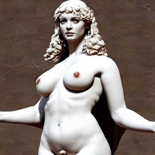 Prompt: photorealistic render of roman marble statue of Christina Hendricks as succubus, artistic, intricate, elegant