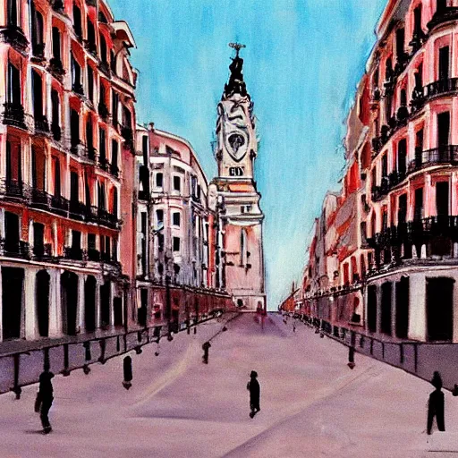 Image similar to madrid empty streets by antonio lopez garcia