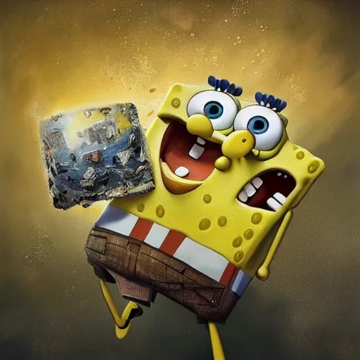 Prompt: hyperrealistic mixed media high resolution painting of SpongeBob SquarePants, stunning 3d render inspired art by István Sándorfi and Greg Rutkowski, perfect symmetry, dim volumetric lighting, 8k octane beautifully detailed render, post-processing, extremely hyper-detailed, intricate, epic composition, highly detailed attributes, highly detailed atmosphere, cinematic lighting, masterpiece, trending on artstation, very very detailed, masterpiece, stunning, flawless structure, lifelike texture, perfection,