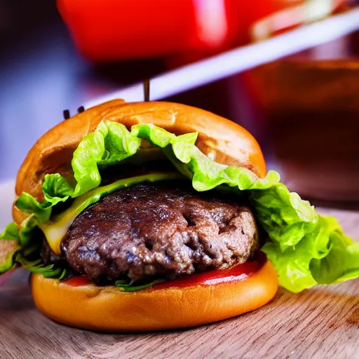 Image similar to a delicious juicy cheeseburger, 4 k