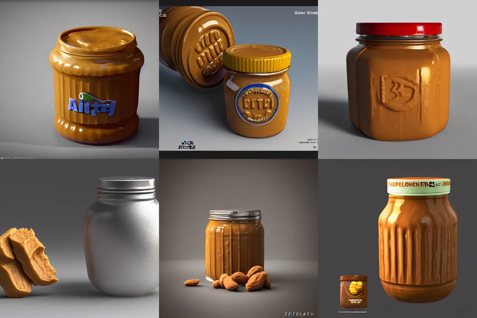 Prompt: ultrarealistic 3d peanut butter jar render, substance painter textured, zbrush sculpted, photorealistic cycles rendering, beautiful lighting scene setup, insane details, professional artist, featured on artstation