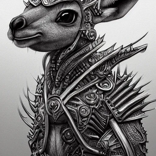 Image similar to a kangaroo as a king, cute highly detailed face, full body, fantasy art, monster art, style of masami kurumada, illustration, epic, fantasy, intricate, hyper detailed, artstation, concept art, smooth, sharp focus, ray tracing