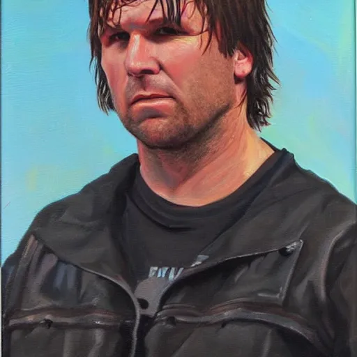 Image similar to dean ambrose, oil painting