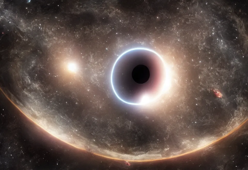 Image similar to Black Hole on the Edge of the Universe unreal engine
