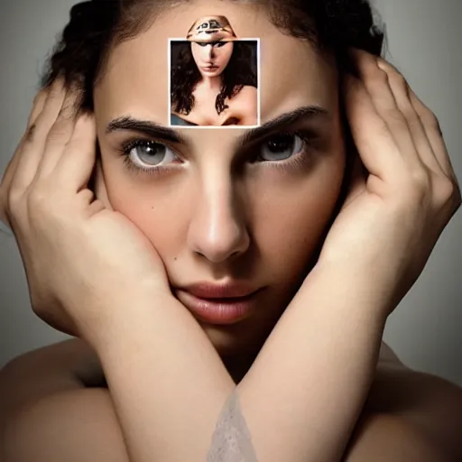 Prompt: a masterpiece portrait photo of a beautiful young woman who looks like an vulkan gal gadot, symmetrical face