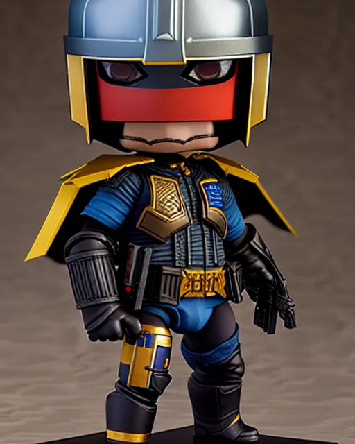 Image similar to nendoroid judge dredd | | realistic shaded, fine details, realistic shaded lighting poster by greg rutkowski, diego gisbert llorens, magali villeneuve, artgerm, jeremy lipkin and rob rey