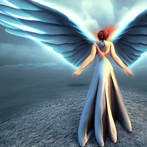 Prompt: “angel woman with huge wings, unreal engine, detailed, cloud”