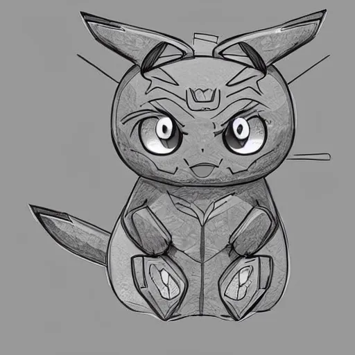 Image similar to half pikachu, half cat, pokemon, intricate detail, trending on artstationhq