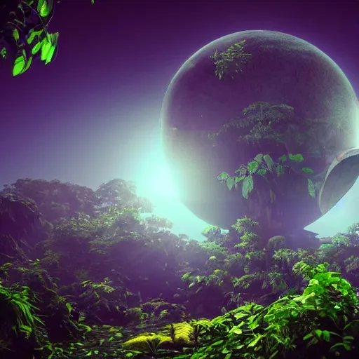 Image similar to cinema 4D cinematic render, utopian jungle in space ,a detailed zoned in human anatomy veins, nature, heavy green, dramatic lens flares,far view apes hanging from vines, a evil dark sun , depth field, unreal engine, sharp, incredible detail, professional composition, quality digital art, 4k, 4k concept art and hyper realism