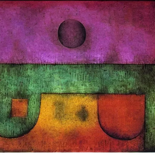 Image similar to archaic symbol for transformation, matte painting by paul klee, shrouded in realistic prismatic smoke