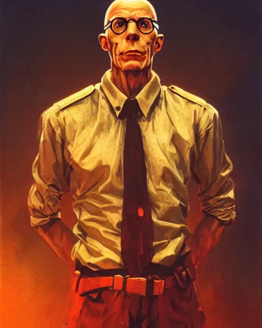 Prompt: michel foucault. 1 9 8 0 s dystopian soviet russia, propaganda screens. unreal engine, fantasy art by jesper ejsing. faithfully depicted facial expression, perfect anatomy global illumination, radiant light, detailed and intricate environment