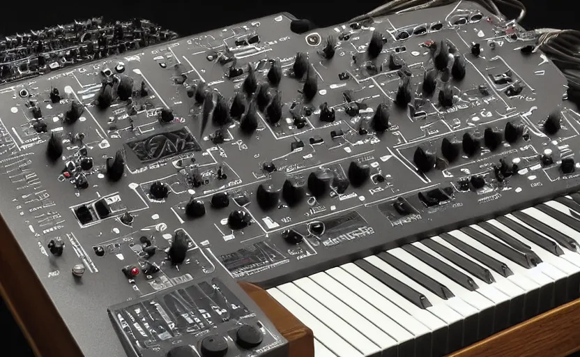 Image similar to the most epic synthesizer from an alien planet