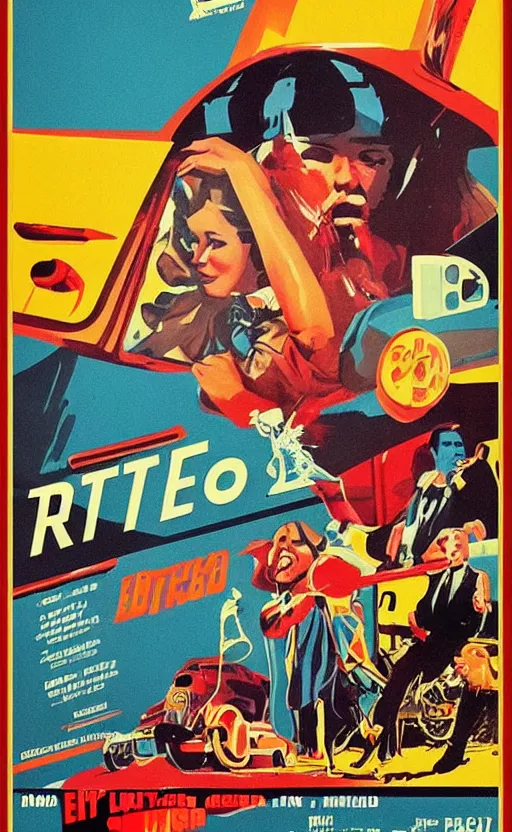 Image similar to “retro art movie poster, detailed”