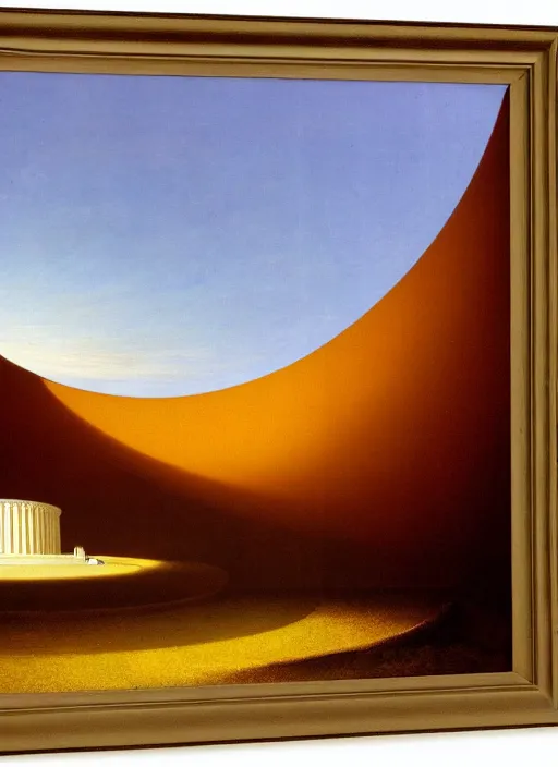 Image similar to james turrell's roden crater painted by thomas cole