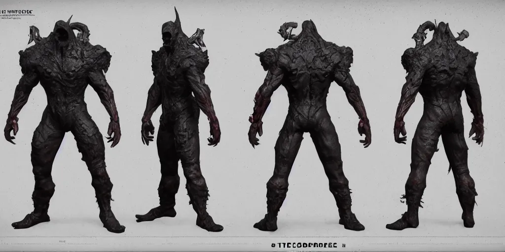 Prompt: character sheet of violator ( todd mcfarlane spawn ). 3 d render, trending on artstation, unreal engine 5, 8 k resolution