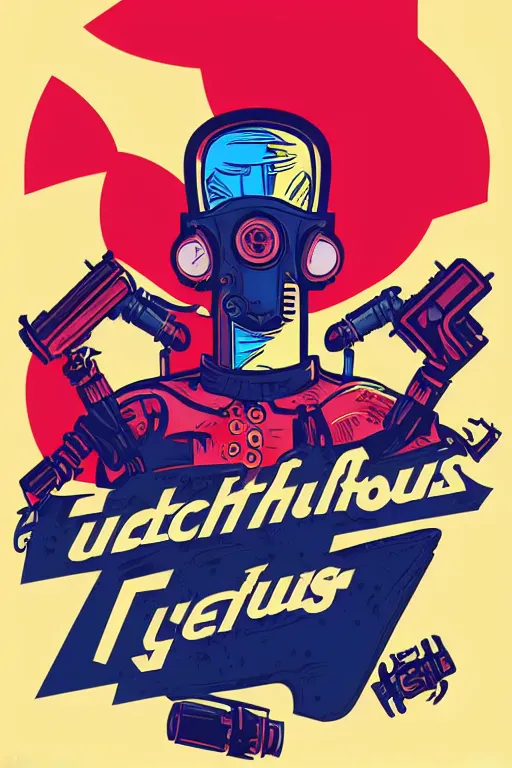 Image similar to fallout 7 6 retro futurist illustration art by butcher billy, sticker, colorful, illustration, highly detailed, simple, smooth and clean vector curves, no jagged lines, vector art, smooth andy warhol style