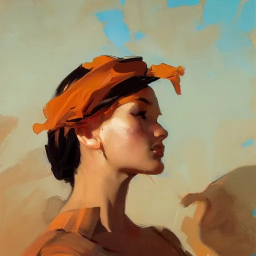 Image similar to Greg Manchess portrait painting of a giant, medium shot, low angle, asymmetrical, profile picture, Organic Painting, sunny day, Matte Painting, bold shapes, hard edges, street art, trending on artstation, by Huang Guangjian and Gil Elvgren and Sachin Teng