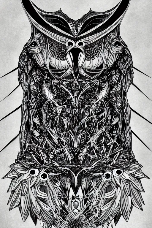 Image similar to evil owl monster, symmetrical, highly detailed, digital art, sharp focus, trending on art station