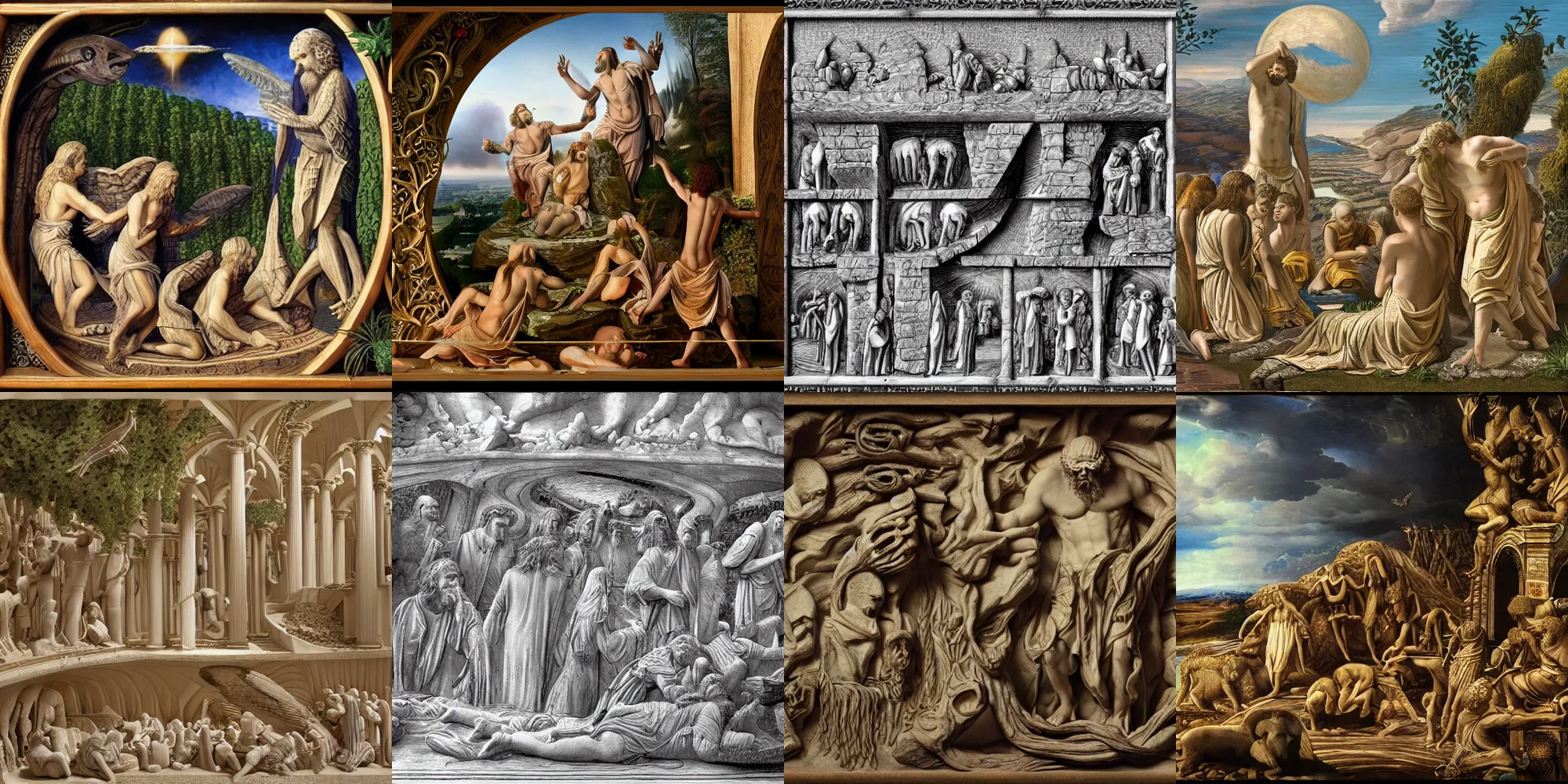 Prompt: Artistic Representation, Genesis Chapter 1 from the bible, Render, Intricate Detail