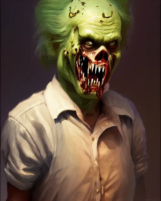 Image similar to medium - shot oil portrait of a zombie played by donald duck, artstation, highly detailed digital painting, smooth, global illumination, fantasy art by greg rutkowsky, karl spitzweg, leyendecker