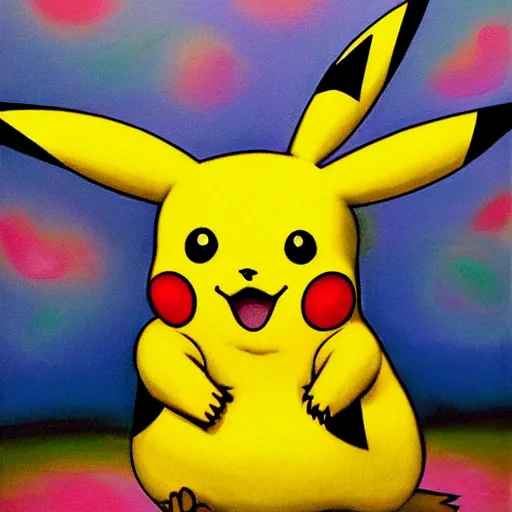 Prompt: happy pikachu, classical oil painting, rutowsky