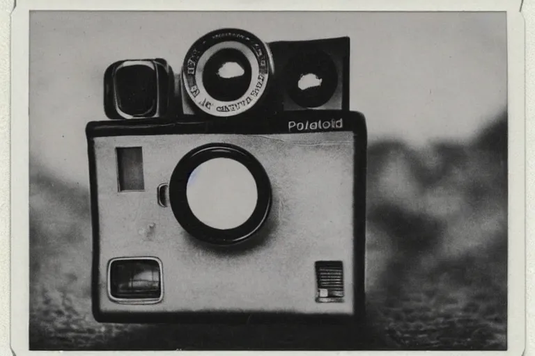 Image similar to old polaroid of a futuristic weapon in the world war 2