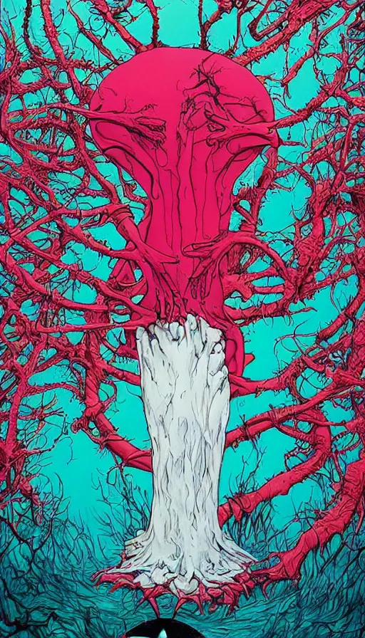Prompt: The end of an organism, by alex pardee