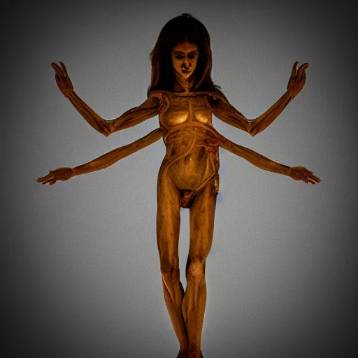 Prompt: vitruvian woman, 8 k, moody lighting, shallow depth of field